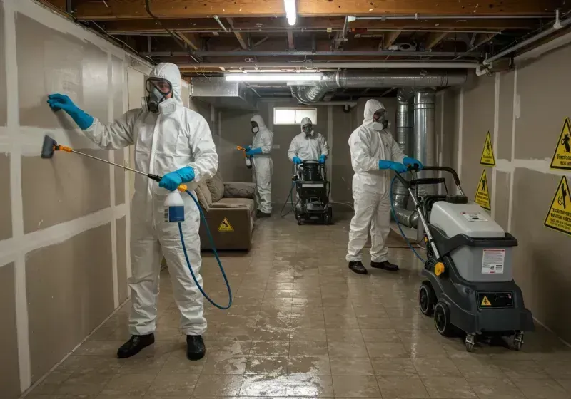 Basement Moisture Removal and Structural Drying process in Lincoln County, WY